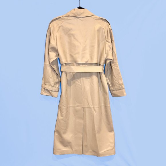 NWT Massimo Dutti Nappa Leather Trench Coat - Picture 2 of 11